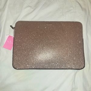 Brand New Kate Spade Rose Gold Tinsel 15 inch Laptop Case